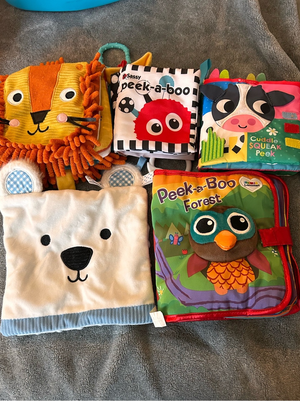 Baby Soft Peek-a-Boo & Squeak Cloth Book Bundle